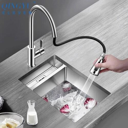 304 Stainless Steel kitchen Sink Handmade Brushed Place items Single Small Size Undermount Installation Bar Counter Kitchen SinK