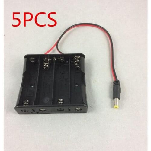 5pcs/lot 18650 Battery Case Box Holder for 4x 18650 with 5.5*2.1mm DC Power Plug