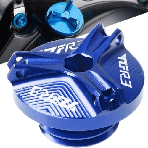 For YamahaYZF R3 CNC Aluminum Motorcycle Engine Oil Drain Plug Sump Nut Cup Oil Fill Cap For YamahaYZF-R3 YZF R3 2015 - 2017