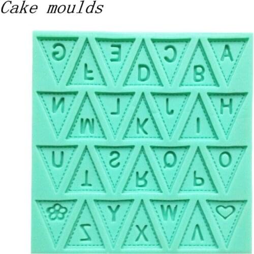 ANGRLY Letter Flag Lace Silicone Cake Mold Decorating Baking Pastry Chocolate Mould Cooking Tool Molds Fashion Design Sale