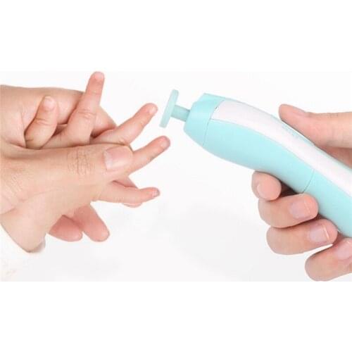 Baby Nail Trimmer Manicure Set With 6 Replacement Grinding Heads Case Professional Nail Care LED Light Automatic Manicure Tool