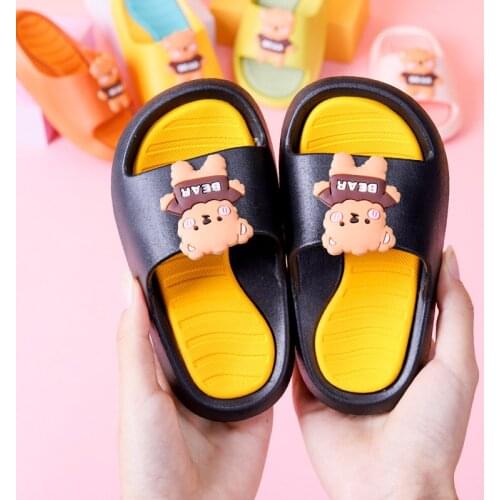Bear Childrens Slippers Baby Home Soft Bottom Indoor and Outdoor Thickening Slippers Cartoon Bathroom Slippers Women Shoes