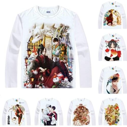 Hozukis Coolheadedness T-Shirts Anime Long Sleeve Shirt Hoozuki no Reitetsu Hozuki Hakutaku Cosplay Motivs Men Hip Hop Shirts