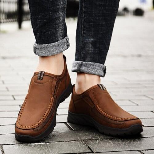 PU Leather Mens Shoes Size 39-48 Casual Men Sneakers Slip On Loafers Shoes Zapatos Hombre Comfortable Casual Mens Walking Shoes