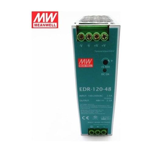 Mean Well EDR-120-48 meanwell 48V DC 2.5A 120W Single Output Industrial DIN RAIL Power Supply