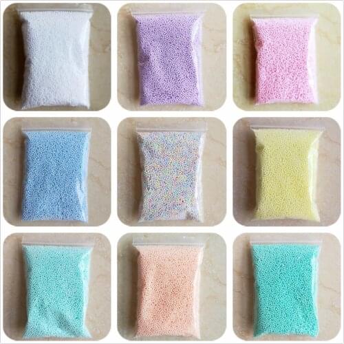 14g 2-3.5mm 16000pcs Snow Mud Particles Mini Color Floam Slime DIY Accessories Rainbow Tiny Foam Beads Balls Supplies