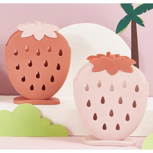 Fashion Chopsticks Holder Cute Strawberry Shelf Kitchen Table Storage Rack Hollow Cutlery Drainer Spoon Fork Knife Box Holder