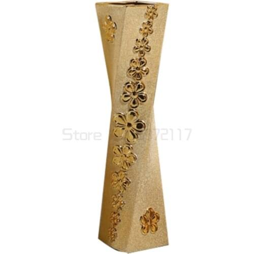 Floor ceramic vase can hold water electroplating frosting process, simple living room luxury ornaments
