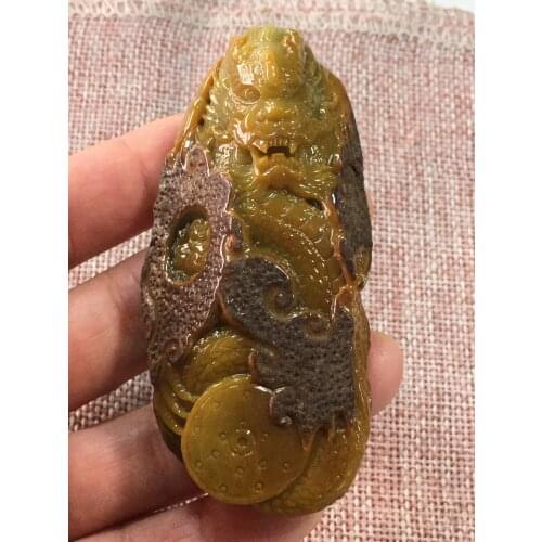 Natural Myanmar jade A HandCarved dragon jadeite jade green jade pendant jade necklace pendants jewelry necklaces men