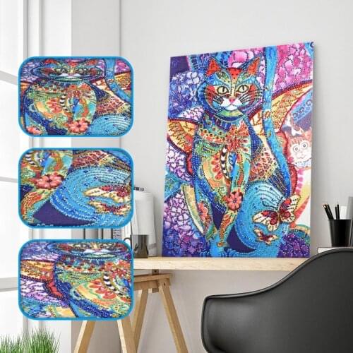 New Special Shaped Diamond Animal Painting Cat Handicraft Needlework 5D Drill DIY Crystal Diamond Embroidery of Rhinestones