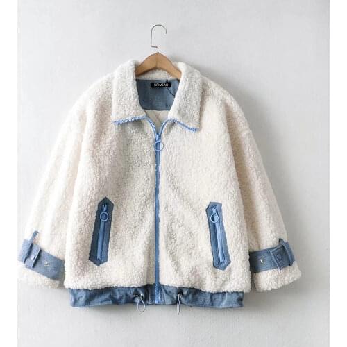 New Winter Thicken Warm Lambskin Jacket Coat Women Casual Fashion Lamb Faux Fur Overcoat Fluffy Cozy Oversize Outerwear