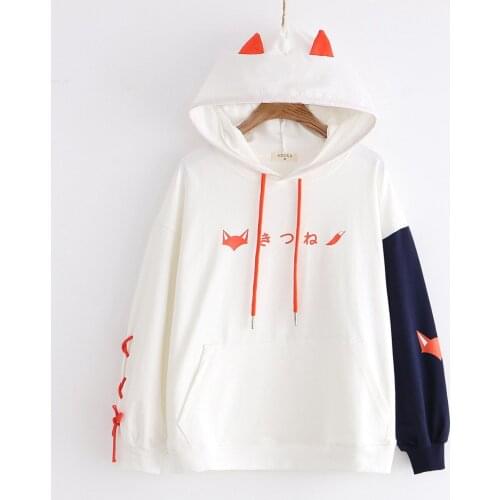 Autumn Mori Girl Harajuku Style Cartoon Kawaii Hoodies Women Long Sleeve Anime Sweatshirts Teen Girls Cute Casual Pullover Tops