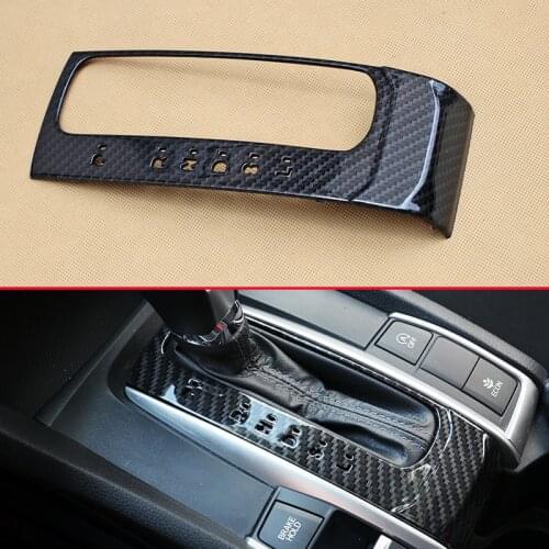 Carbon Fiber Gear Shift Trims For Honda Civic X 2016-2020 10th Sedan Coupe Hatchback Dashboard Gearshift Lever Accessories