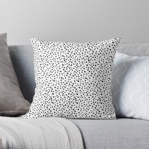 Black Dots by Minikuosi Throw Pillow Cushion Cover Polyester throw pillows case on sofa home living room car seat decor 45x45cm
