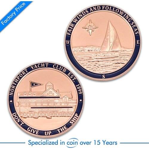 Supply Custom Factory Price Challenge brass Coin with color