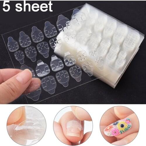 5 Sheet/Pack Clear Waterproof Adhesive Tabs Crystal Jelly Tape For Press On Nails False Nail Stickers Fake Nail Tips