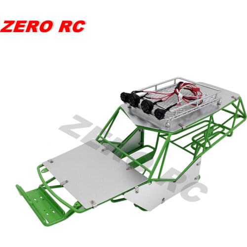 1/10 RC AXIAL WRAITH FULL Metal FRAME BODY ROLL CAGE WITH ROOF RACK AND ALLOY SHEETS (GREEN)