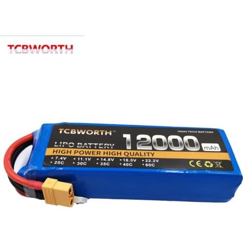 RC Rachargeable 4S Lipo Battery 14.8V 12000mAh 25C 4S For RC Airplane Quadrotor Helicopter Drone Tank RC LiPo Batteries 14.8v
