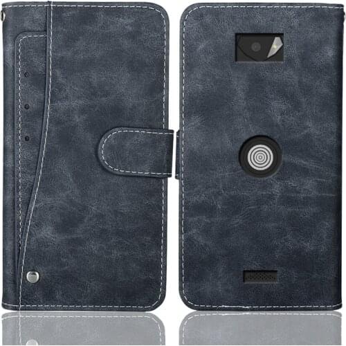 Luxury Wallet Crosscall Core x3 Case 5" Vintage Flip Leather Phone Case Protective Cover With Front Card Slots