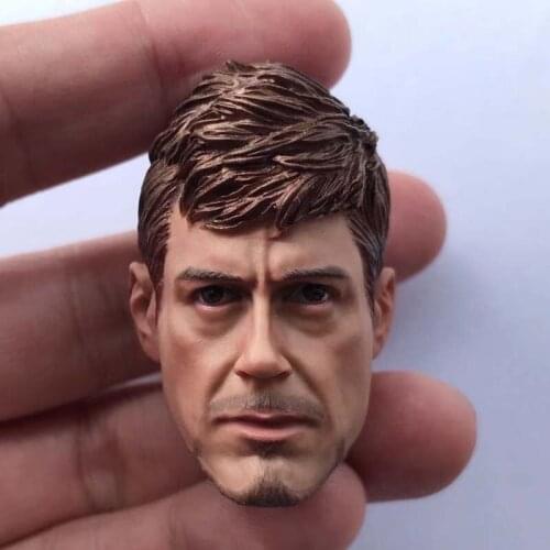 1/6 Scale Blond Hair Tony Head Sculpt Without Neck Calm Male Soldier Head Carving Model Toy Figure