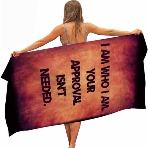 Slogan Mikrofaser Pool Strand Handtuch Tragbare Schnell Trockenen Sand Outdoor Reise Schwimmen Decke Yoga Matte