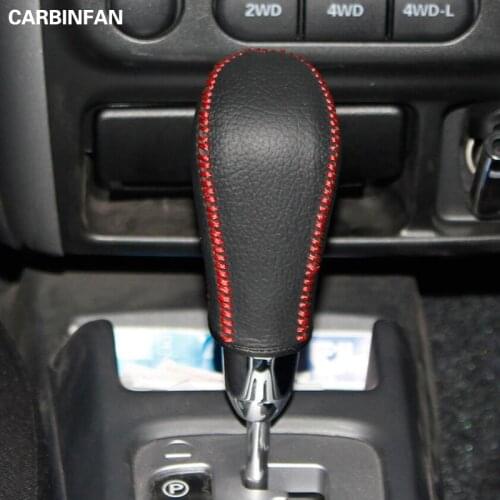 Black Genuine Leather Hand-stitched Gear Shift Knob Cover Trim For Suzuki Jimny Swift Grand Vitara Automatic