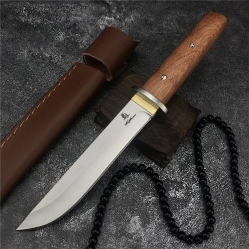 Fixed Blade SAMURAI TANTO Tactical Knives Rosewood Handle Outdoor Survival Gear Hunting Knife Combat Katana Camping Tools