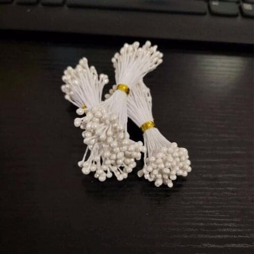 3mm 500pcs Pearl Flower Stamen Pistil Cake Decoration For DIY Double Heads Floral Stamen For DIY Wedding Decoration