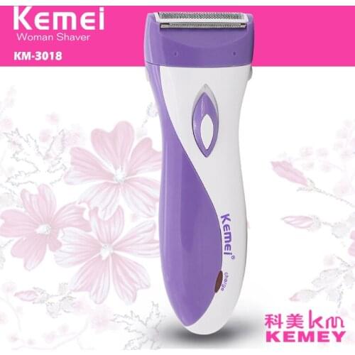 Kemei Lady Hair Epilator Bikini Head Shaver Rechargeable Electric Epilator Hair Remover Body Depilador Facial with Shaving Tool