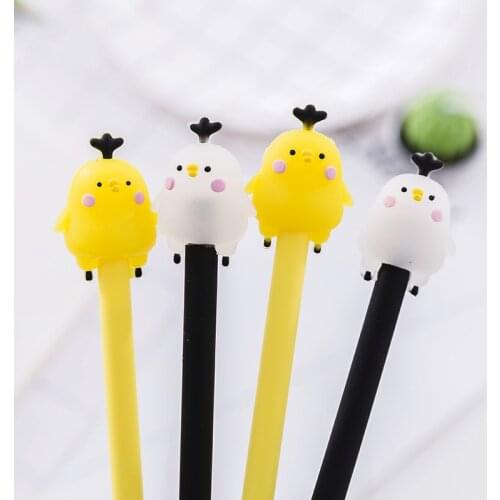 1 Pcs Creative Gulu Yellow Chicken Gel Pen Ink Marker Pen Stationery School Office Supply Escolar Papelaria Stationery for