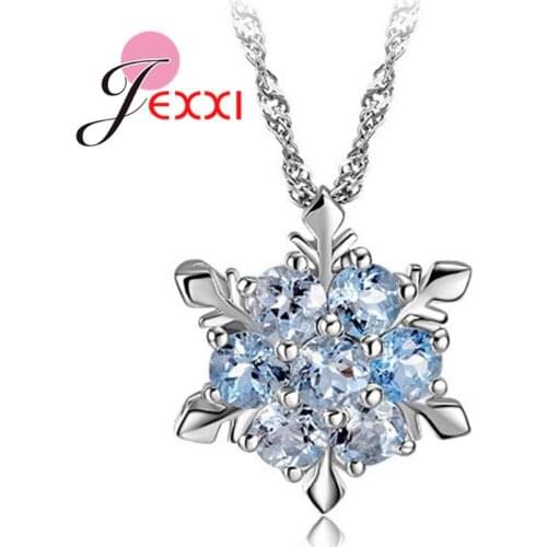 1PC High Quality Shiny Pendants Necklaces For Women Jewelry Romantic Crystal Rhinestone 925 Sterling Silver Pendant