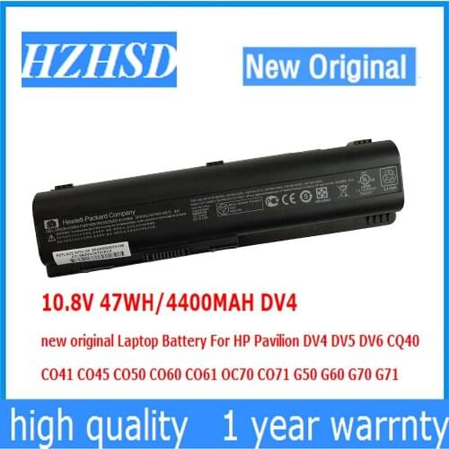 10.8V 47WH/4400MAH DV4 new original Laptop Battery For HP Pavilion DV4 DV5 DV6 CQ40 CQ41 CQ45 CQ50 CQ60 CQ61 QC70 CQ71 G50 G60