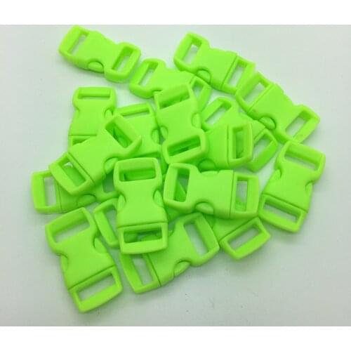 10pcs/lot 3/8" 10mm Wide Green Contoured Side Release For Paracord Bracelet Plastic Buckle
