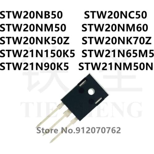 10PCS/LOT STW20NB50 STW20NC50 STW20NM50 STW20NM60 STW20NK50Z STW20NK70Z STW21N150K5 STW21N65M5 STW21N90K5 STW21NM50N TO-247