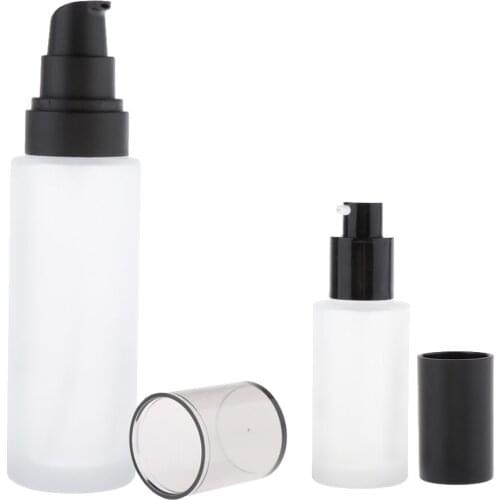 2Pcs 40ml+100ml Empty Glass Lotion Cream Pump Bottle Travel Refillable Container