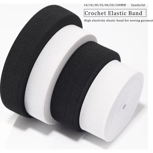 5yards White Black Nylon Elastic Bands High Elastic Flat Rubber Band For Sewing Garment Trousers Shorts Skirt Accessories