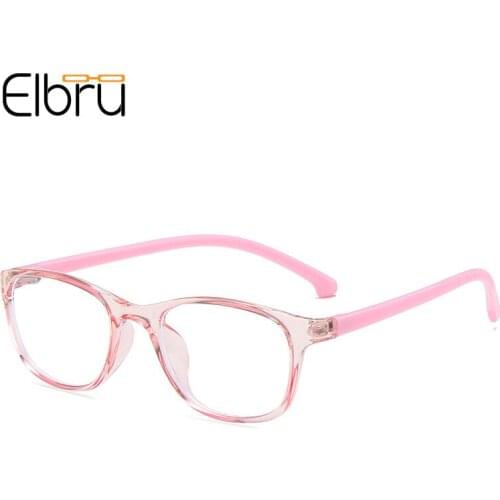 Elbru 2021 Children Anti Blue Light Glasses Frame Ultralight TR90 Computer Goggle Vintage Student Oval Eyeglasses For Girl&Boys