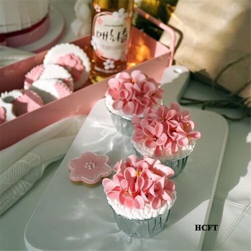 Simulation cake props hotel bar cafe store shop decoration pink white yellow green orange cherry blossom fake cup cake model