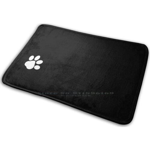 Animal Paw Mat Rug Carpet Anti-Slip Bedroom Entrance Door Mat Black White Animal Paw Dog Cat Small Paw Cute Paw Animal Lover