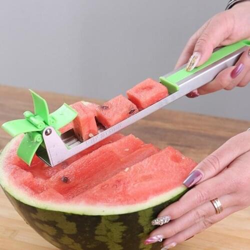 Summer New Watermelon Cutter Multi Melon Slicer Cutting Machine Stainless Steel Windmill Fruit Household Artifact Kitchen Tool