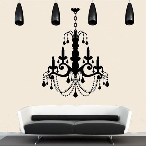 New Fashion Candle Chandelier Wall Stickers Living Room TV Wall Sofa Bedroom Room Decor Removable Home Sticker Wall Sticker Art