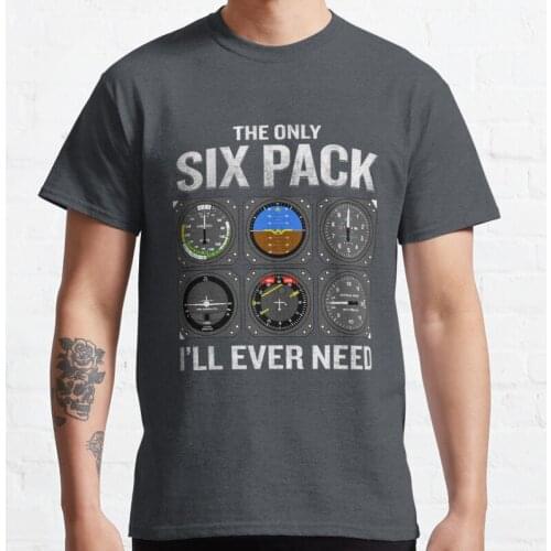 New Funny Pilot Quote Cockpit Airplane Flight Intruments Classic T-Shirt Cotton Men Tee Shirt