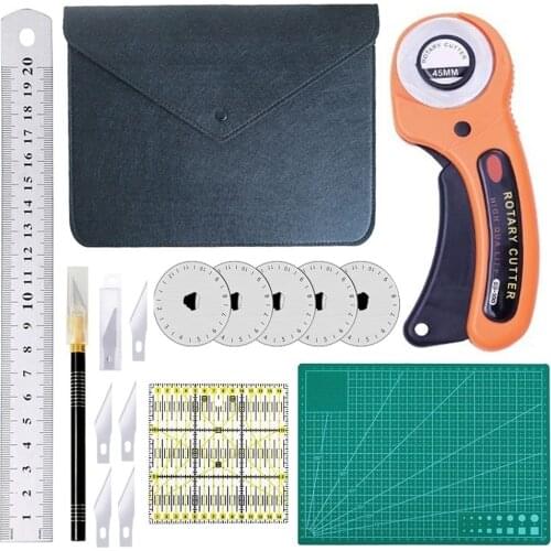 New Rotary Cutter Set Blades Fabric Quilting Patchwork Cutting Mat Patchwork Ruler Leather Sewing Tool