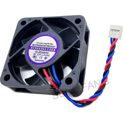 Original For EVERCOOL EC5015LL12EA DC12V 0.09A 50*15MM Cooling Fan 5CM