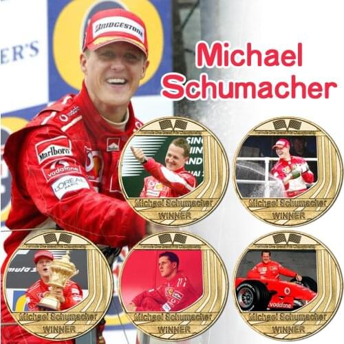 World Drivers' Champion Gold Plated Commemorative Coins Sports Collectibles German Racing Driver Challenge Coin Souvenir Gifts