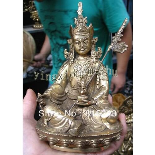 Wang 00093 beautiful Padmasambhava Tibetan Buddhism Buddha bronze Oblation Pray statue