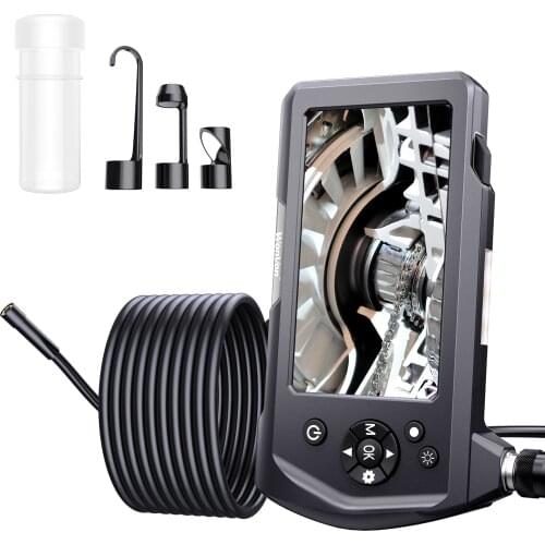 Industrial Endoscope Borescope Camera 1080P HD 7mm Video Inspection Camera with 4.5 Inch IPS Screen IP67 Waterproof Snake Camera