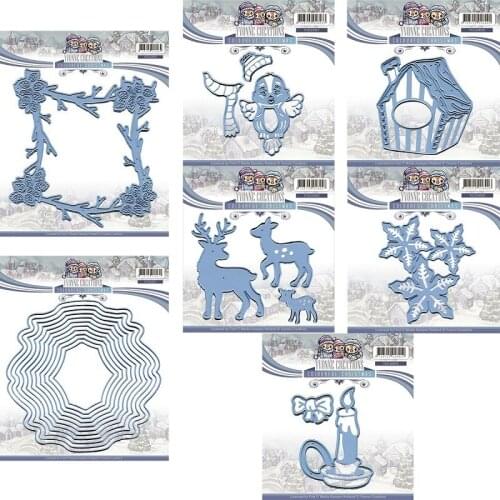 Mmao Crafts Metal Steel Cutting Dies Christmas snowflake candle Stencil For DIY Scrapbooking Paper/photo Cards Embossing Dies