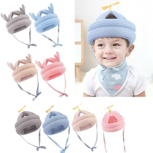 Cute Bamboo Dragonfly Baby Toddler Cap Anti-collision Protective Hat Baby Safety Helmet Infant Soft Comfortable Head & D0AF