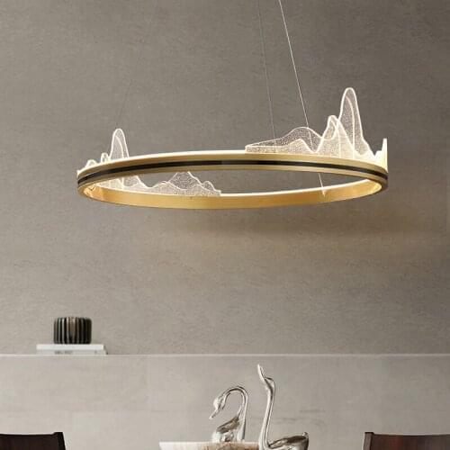 Modern Ice Hill Pendant lamp Living Room LED Pendant Light Nordic Simple Bedroom Kitchen Creative Golden Black